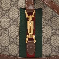 Pre Owned حقيبة كتف غوتشي جاكي 1961 ميني كانفاس سوبرم بيج/بني وجلد