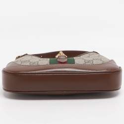 Pre Owned حقيبة كتف غوتشي جاكي 1961 ميني كانفاس سوبرم بيج/بني وجلد