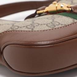 Pre Owned حقيبة كتف غوتشي جاكي 1961 ميني كانفاس سوبرم بيج/بني وجلد