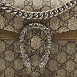 Pre Owned Gucci Dionysus Crystals Beige Coated Canvas and Suede Shoulder Bag