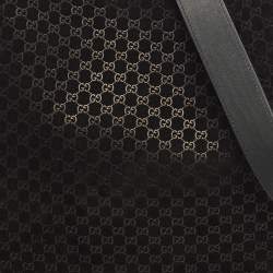 Pre Owned Gucci B Medium Black Microguccissima Leather and Suede Hobo