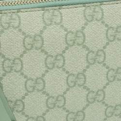 Pre Owned حقيبة كتف غوتشي GG مرمزة صغيرة قماش GG مطلي أخضر مرمرة