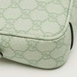 Pre Owned حقيبة كتف غوتشي GG مرمزة صغيرة قماش GG مطلي أخضر مرمرة