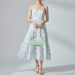 Pre Owned حقيبة كتف غوتشي GG مرمزة صغيرة قماش GG مطلي أخضر مرمرة