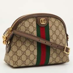 مملوكة مسبقًا حقيبة كتف غوتشي أوفيديا صغيرة قبة قماش و جلد بيج/بني جي جي سوبريم