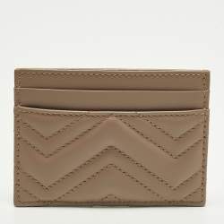 Pre Owned حامل بطاقات جلد ماتيلاسيه بيج غوتشي جي جي مارمو نت