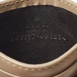 Pre Owned حامل بطاقات جلد ماتي لاسيه بيج غوتشي جي جي مارمونت