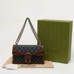 مملوكة مسبقًا Gucci Dionysus Small Blue/Brown GG Denim and Leather Shoulder Bag