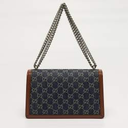 مملوكة مسبقًا Gucci Dionysus Small Blue/Brown GG Denim and Leather Shoulder Bag
