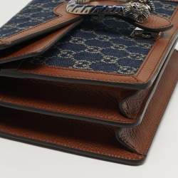 مملوكة مسبقًا Gucci Dionysus Small Blue/Brown GG Denim and Leather Shoulder Bag