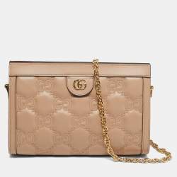 مملوكة مسبقًا Gucci Small Beige GG Matelassé Leather Shoulder Bag