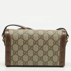 Pre Owned حقيبة كروس بودي غوتشي هورسبيت 1955 كانفاس GG وبجلد بيج/بني مصغرة