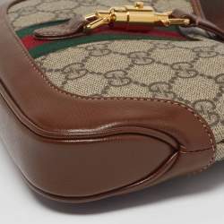 مملوكة مسبقًا Gucci Jackie 1961 Mini Beige/Brown GG Supreme Canvas and Leather Shoulder Bag