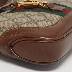 مملوكة مسبقًا Gucci Jackie 1961 Mini Beige/Brown GG Supreme Canvas and Leather Shoulder Bag