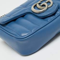 Pre Owned حقيبة كتف غوتشي آرْيا ميني سوبر جي جي مارمونت جلد ماتِيلاسِّي بيج