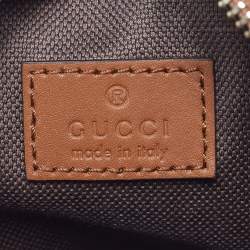 Pre Owned Gucci Mini Beige/Brown GG Canvas and Leather Satchel