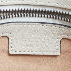 Pre Owned Gucci Bamboo Diana Small Off White Leather Hobo