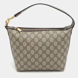 Pre Owned Gucci Ophidia Web Beige Supreme Canvas Shoulder Bag