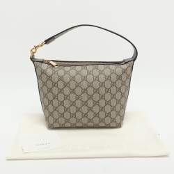 Pre Owned Gucci Ophidia Web Beige Supreme Canvas Shoulder Bag