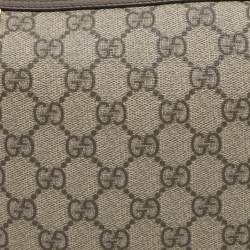 Pre Owned Gucci Ophidia Web Beige Supreme Canvas Shoulder Bag