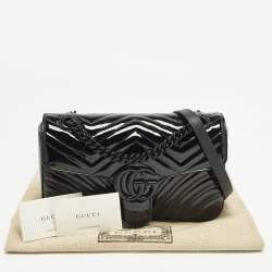 مملوكة مسبقًا حقيبة كتف غوتشي مارمونت جلد ماتلاس أسود صغير