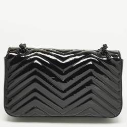 مملوكة مسبقًا حقيبة كتف غوتشي مارمونت جلد ماتلاس أسود صغير