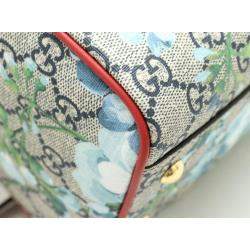 Pre Owned Gucci Beige Blooms GG Supreme Canvas Small Boston Bag