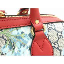 Pre Owned Gucci Beige Blooms GG Supreme Canvas Small Boston Bag
