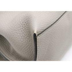 مملوكة مسبقًا حقيبة غوتشي بامبو جلد رصاصي ديلي متوسطة بيد علوية