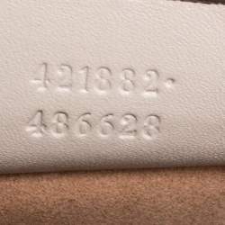 مملوكة مسبقًا Gucci Ivory Floral Embroidered Leather Small Web Chain Sylvie Shoulder Bag