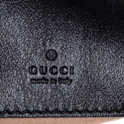 Pre Owned Gucci Black/Beige Diagonal Leather Mini GG Marmont Torchon Bucket Bag      