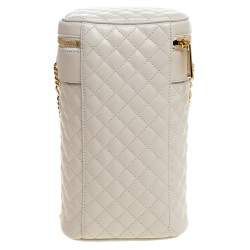 Pre Owned Gucci White Quilted Leather Trapuntata Convertible Belt Bag