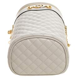 Pre Owned Gucci White Quilted Leather Trapuntata Convertible Belt Bag