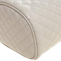 Pre Owned Gucci White Quilted Leather Trapuntata Convertible Belt Bag