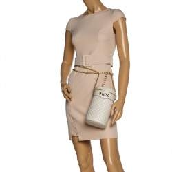 Pre Owned Gucci White Quilted Leather Trapuntata Convertible Belt Bag