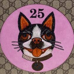 مملوكة مسبقًا حقيبة صغيرة غوتشي رقعة بوسكو كانفاس جي جي سوبريم أحمر و بيج