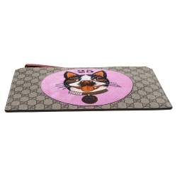 مملوكة مسبقًا حقيبة صغيرة غوتشي رقعة بوسكو كانفاس جي جي سوبريم أحمر و بيج