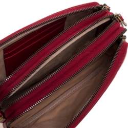 مملوكة مسبقًا Gucci Red Matelasse Leather GG Marmont Triple Zip Chain Bag