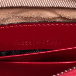 مملوكة مسبقًا Gucci Red Matelasse Leather GG Marmont Triple Zip Chain Bag