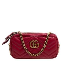 GG Marmont mini chain bag in Pink Leather
