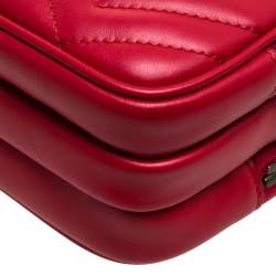 مملوكة مسبقًا Gucci Red Matelasse Leather GG Marmont Triple Zip Chain Bag