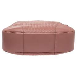 Pre Owned Gucci Pink Leather Microguccissima Bree Hobo