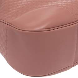 Pre Owned Gucci Pink Leather Microguccissima Bree Hobo