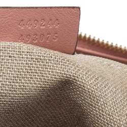 Pre Owned Gucci Pink Leather Microguccissima Bree Hobo