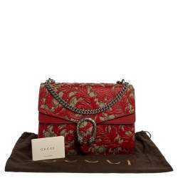مملوكة مسبقًا حقيبة كتف غوتشي "ديونيسوس ارابيسك" متوسطة جلد و كانفاس جي جي سوبريم أحمر