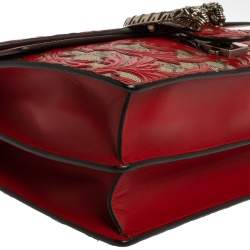 مملوكة مسبقًا حقيبة كتف غوتشي "ديونيسوس ارابيسك" متوسطة جلد و كانفاس جي جي سوبريم أحمر