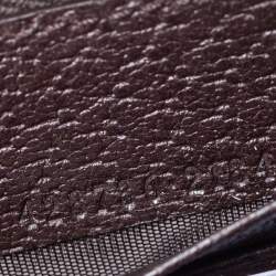 Pre Owned Gucci Dark Brown Leather GG Marmont Zip Around Wallet