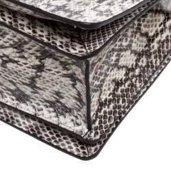 مملوكة مسبقًا Gucci Black/White Python Queen Margaret Loved Top Handle Bag