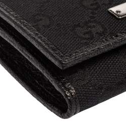 Gucci Black GG Canvas Flap Card Holder