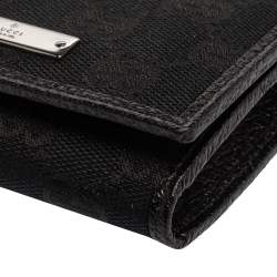 Gucci Black GG Canvas Flap Card Holder